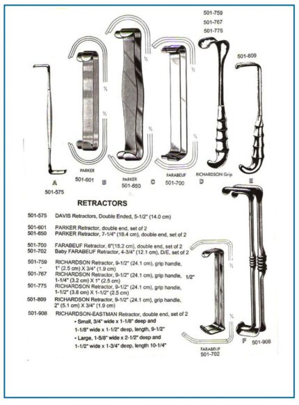 DAVIS PARKER FARABEUF RICHARDSON Retractors