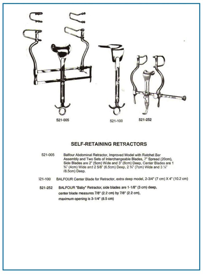 BALFOUR SELF RETAINING RETRACTORS