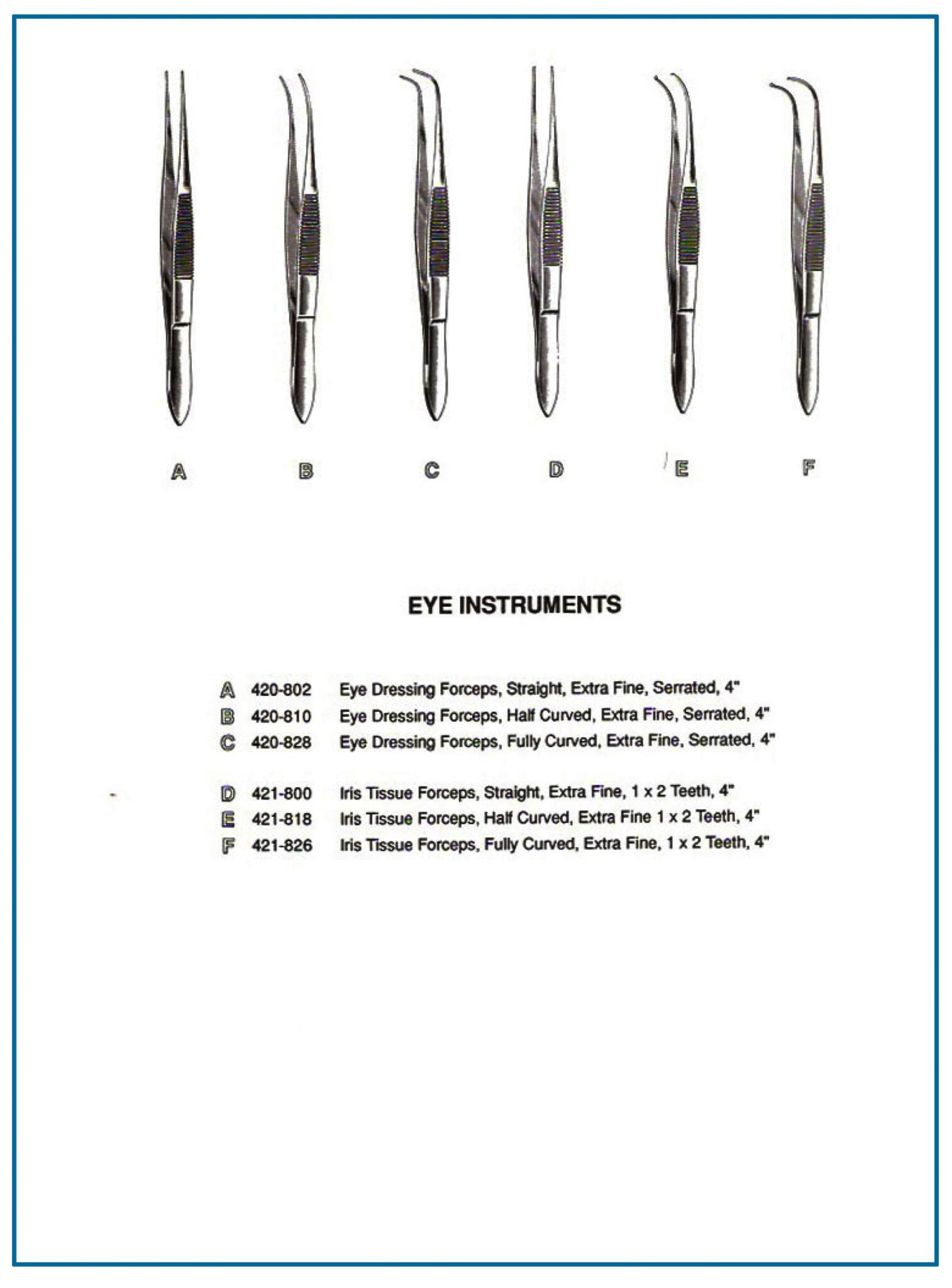 Iris Tissue Eye Dressing Forceps Hamsan Surgical Instruments , Worldwide Shipping
