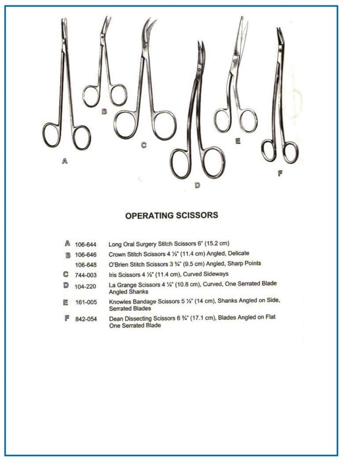 Long Oral Crown O'Brien Iris La Grange Knowles and Dean scissors
