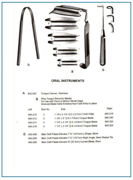 Blair Cleft Palate Elevators | Ring Tongue Retractor Blade