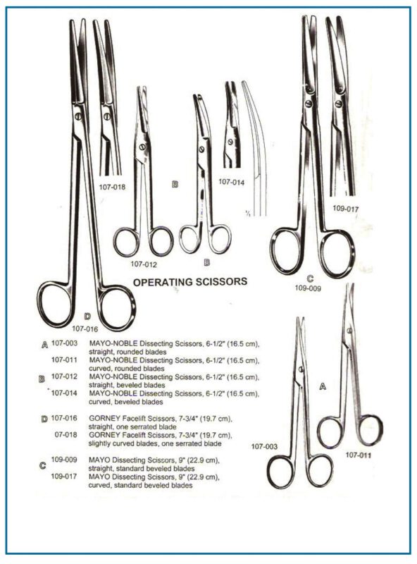 MAYO-NOBLE GORNEY and MAYO Dissecting Scissors