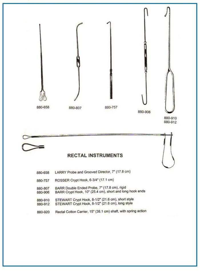 Rectal Cotton Carrier Crypt Hook