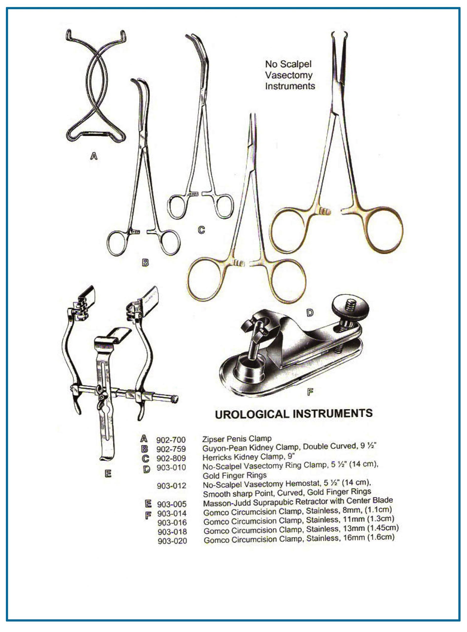 NO SCALPEL VASECTOMY INSTR, GOLD FINGER RINGS, 5 1/2 (14.0 CM), RING CLAMP