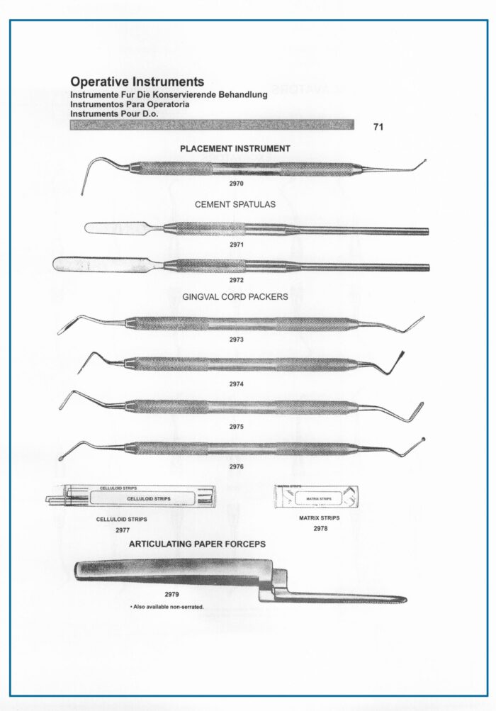 Cavity Prepration Instruments Dental Operative Instruments