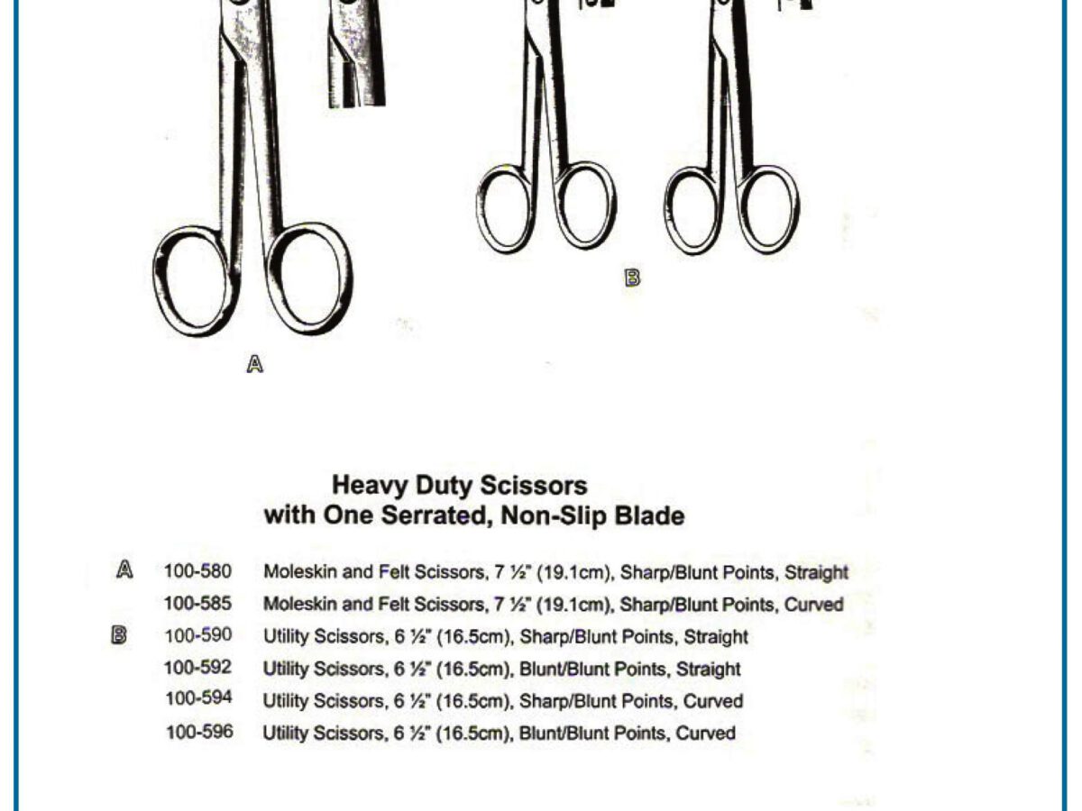 Moleskin and Felt Straight Scissors with Sharp/Blunt Points - 19.1cm