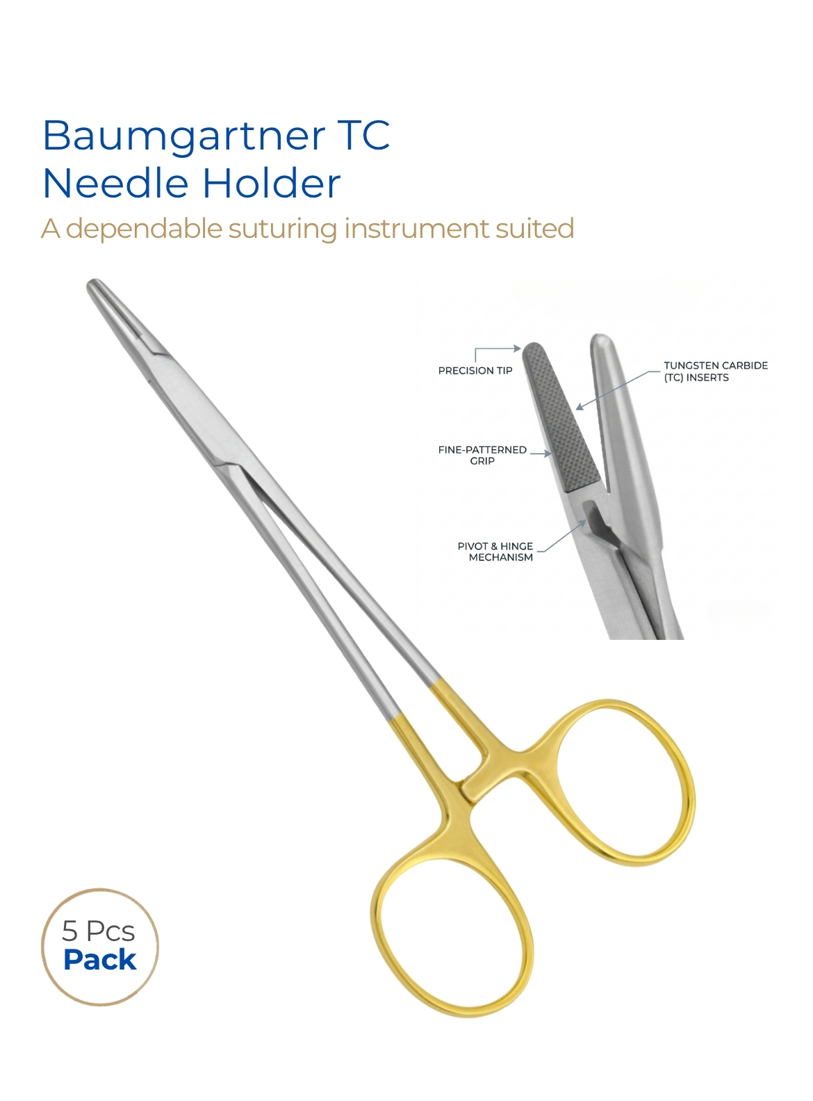 Baumgartner Needle Holder Tungsten Carbide