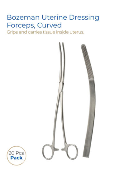 Bozeman Uterine Dressing Forceps, Curved 10 (25 cm)