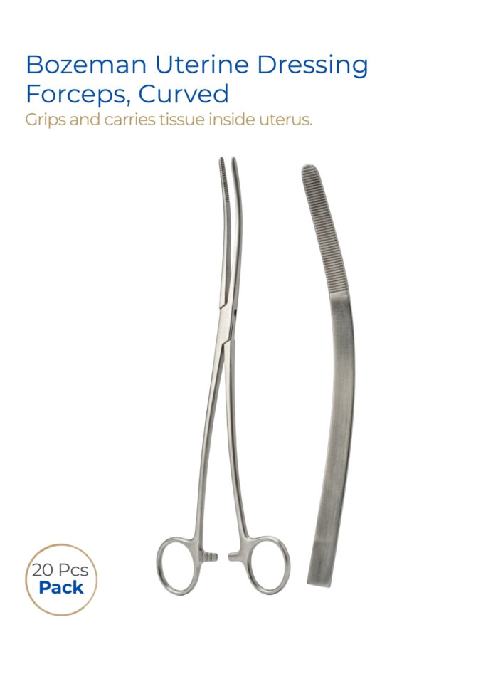 Bozeman Uterine Dressing Forceps, Curved 10 (25 cm)