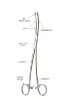 Bozeman Uterine Dressing Forceps, Curved 10 (25 cm)