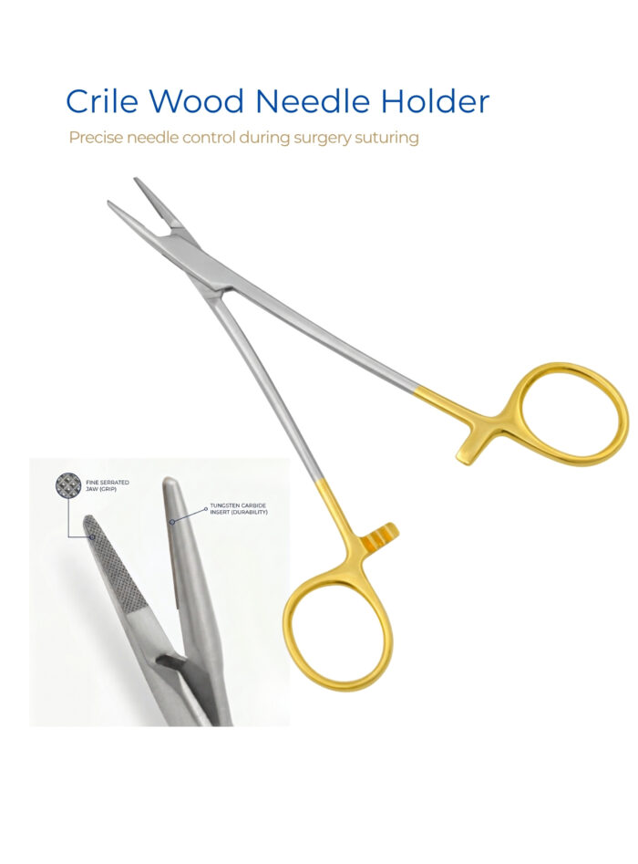 Crile Wood Needle Holder TC