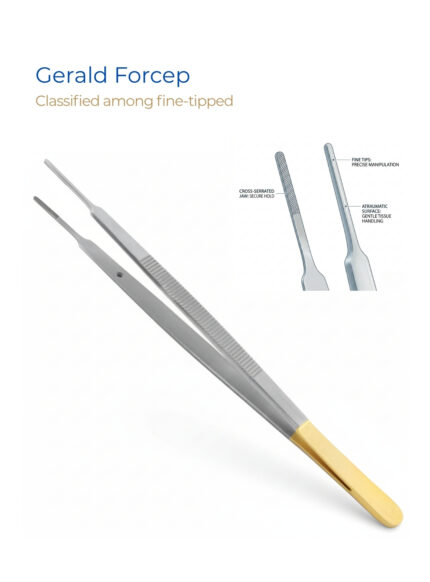 Gerald forcep with delicate serrated jaws