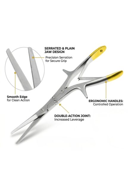 Gorney Turbinate Scissors, TC, Angled Serrated