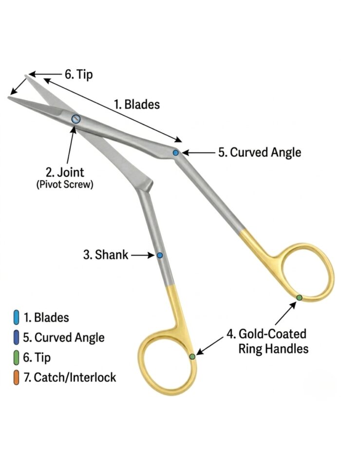 Knight Nasal Scissor Tungsten Carbide, Angled Shaft