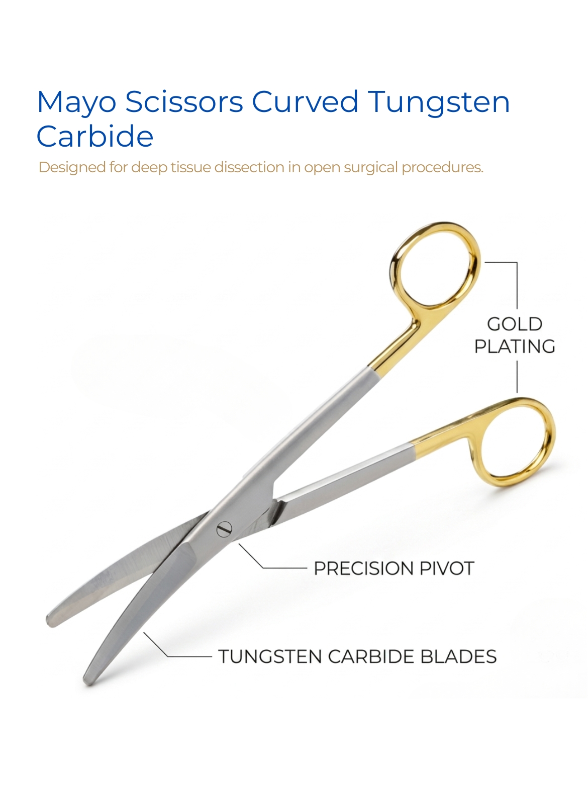 Mayo Scissors Curved Tungsten Carbide