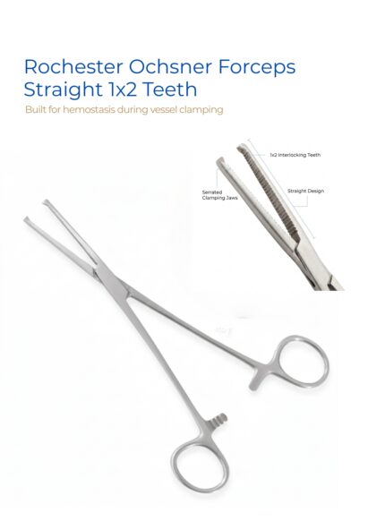 Rochester Ochsner Forcep Straight 1x2 Teeth