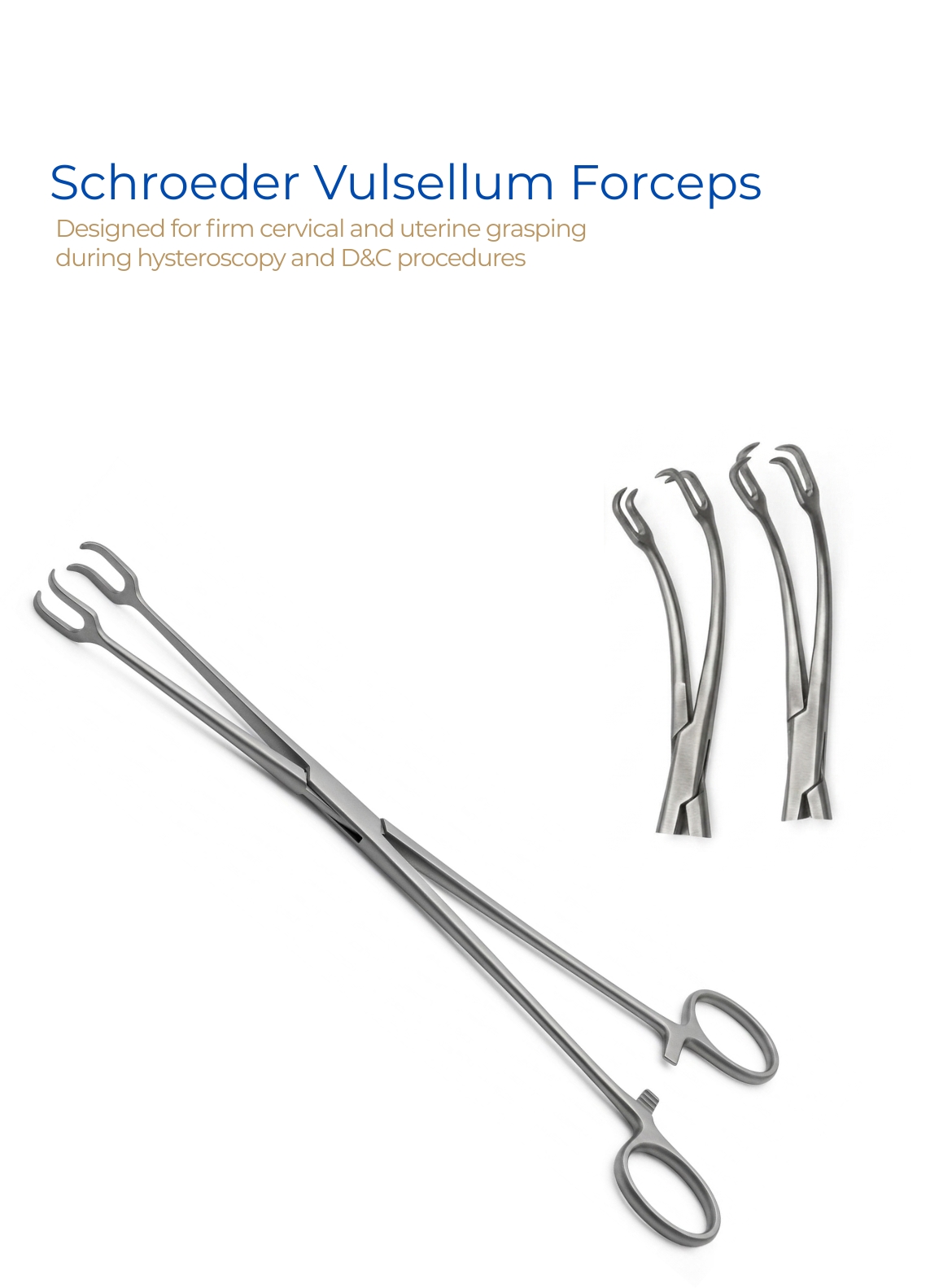 Schroeder Vulsellum Forceps Straight, Curved